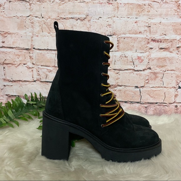 Free People Black Dylan Lace Up Boots Size 41 - Picture 9 of 10